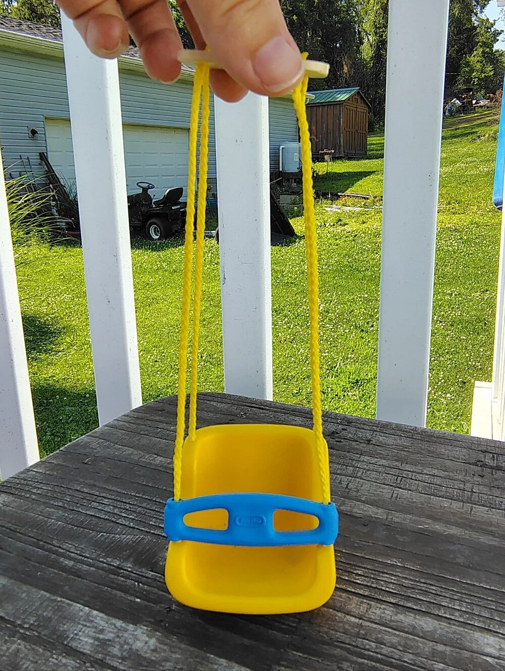 Vintage Little Tikes Dollhouse Baby Toddler Yellow Porch Swing Chair Rare HTF